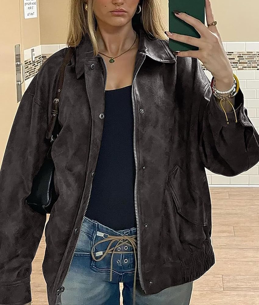fiction tokyo ❤︎ Faux Leather Blouson Faux Leather Blouson, Black